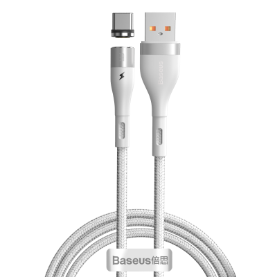 Baseus kabel magnetyczny Zinc USB - USB-C 1 0 m 3A biały