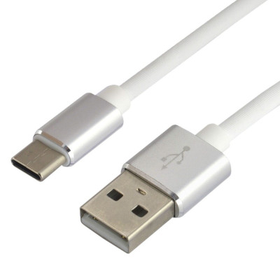Kabel przewód silikonowy USB - USB-C   Typ-C everActive CBS-1.5CW 150cm z obsługą szybkiego ładowania do 3A biały