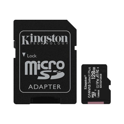 Kingston karta pamięci 128GB microSDXC Canvas Select Plus kl. 10 UHS-I 100 MB s   adapter