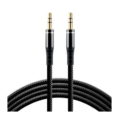 Kabel przewód silikonowy audio AUX wtyk - wtyk jack 3.5 mm stereo 150cm everActive CBS-1.5JB czarny - 150 cm