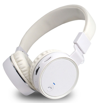 Składane słuchawki nauszne Bluetooth Voice Kraft VK-450 Hi-Fi białe kremowe