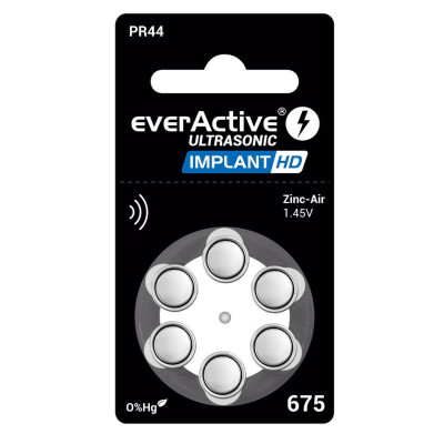 Baterie do aparatów słuchowych everActive ULTRASONIC IMPLANT HD 675 – 6 sztuk