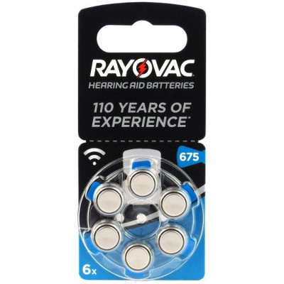 Baterie do aparatów słuchowych Rayovac Acoustic Special 675 – 6 sztuk