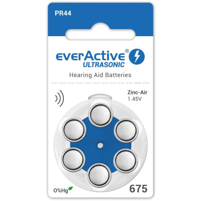 Baterie do aparatów słuchowych everActive ULTRASONIC 675 – 6 sztuk