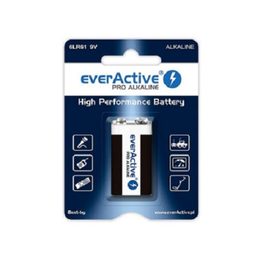 Bateria alkaliczna everActive Pro 6LR61 9V - 1 sztuka