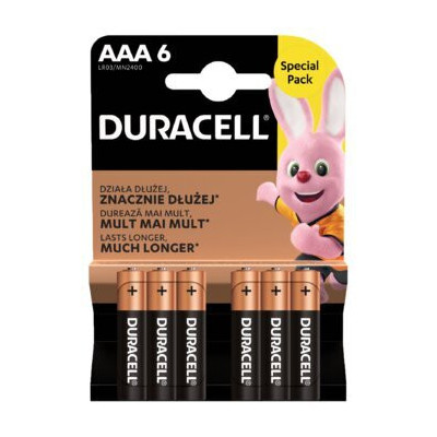Bateria alkaliczna AAA   LR03 Duracell Basic Duralock - 6 sztuk