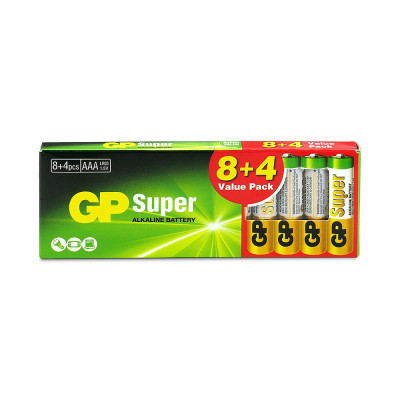 Bateria alkaliczna AAA   LR03 GP Super Alkaline  – 12 sztuk