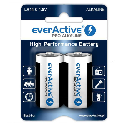 Bateria alkaliczna C   LR14 everActive Pro - 2 sztuki