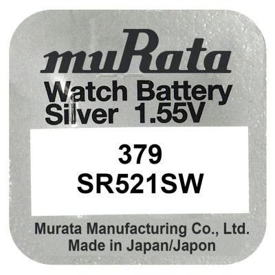 Bateria srebrowa mini Murata 379   SR521SW   SR63 – 1 sztuka
