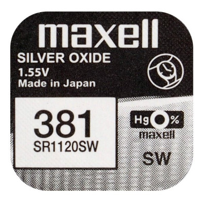 Bateria srebrowa mini Maxell 381   SR1120SW   SR55 – 1 sztuka