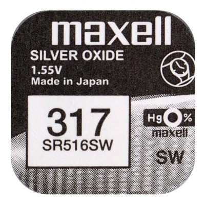 Bateria srebrowa mini Maxell 317   SR516SW   SR62 – 1 sztuka