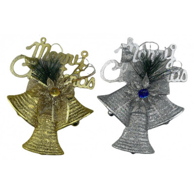Dzwonki dekoracyjne w dwóch kolorach złoty srebrny