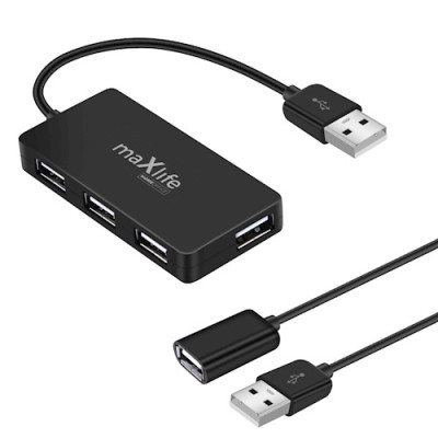 Maxlife Home Office USB 2.0 lub USB-4x USB 0,15m czarny + kabel 1,5m