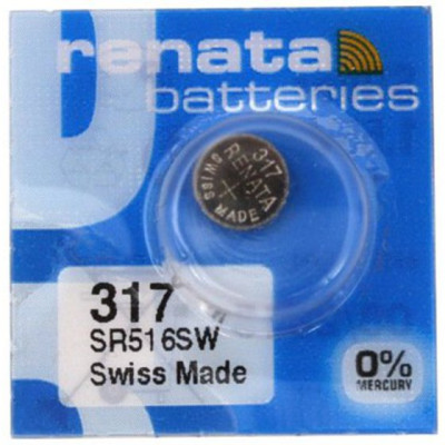 Bateria srebrowa mini Renata 317   SR516SW   SR62 – 1 sztuka